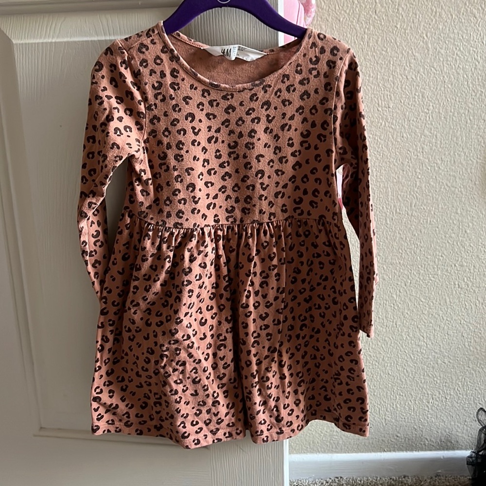 H&M girls leopard print cotton dress
